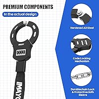 Vista 5 de IMAYCC Candado para Scooter, Candados para Scooter Eléctrico de Combinación de 4 Dígitos Antirrobo de Servicio Pesado Reiniciable con 3 Llaves