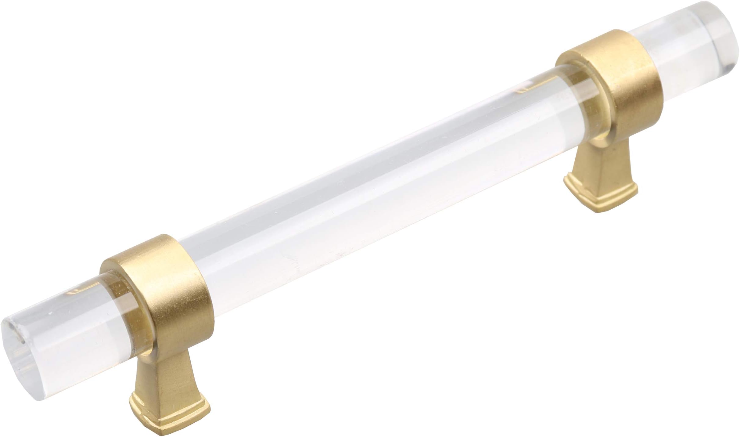 GlideRite Hardware4718-96-SG-10 3-3/4" CC Clear Acrylic Cabinet Drawer Pulls, Satin Gold (Pack of 10)