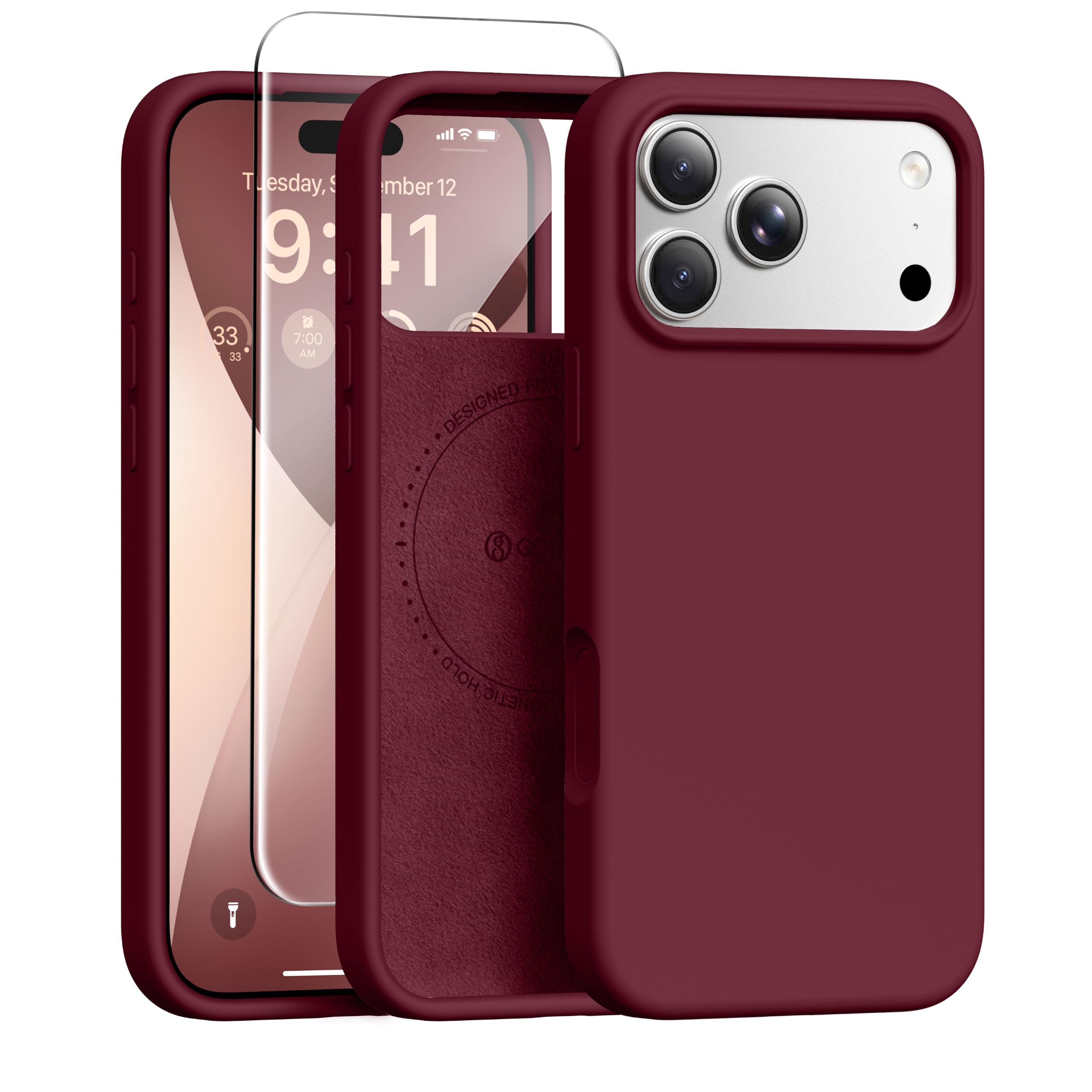 GONEZ for iPhone 18 Pro Case/iPhone 17 Pro Case, Maroon