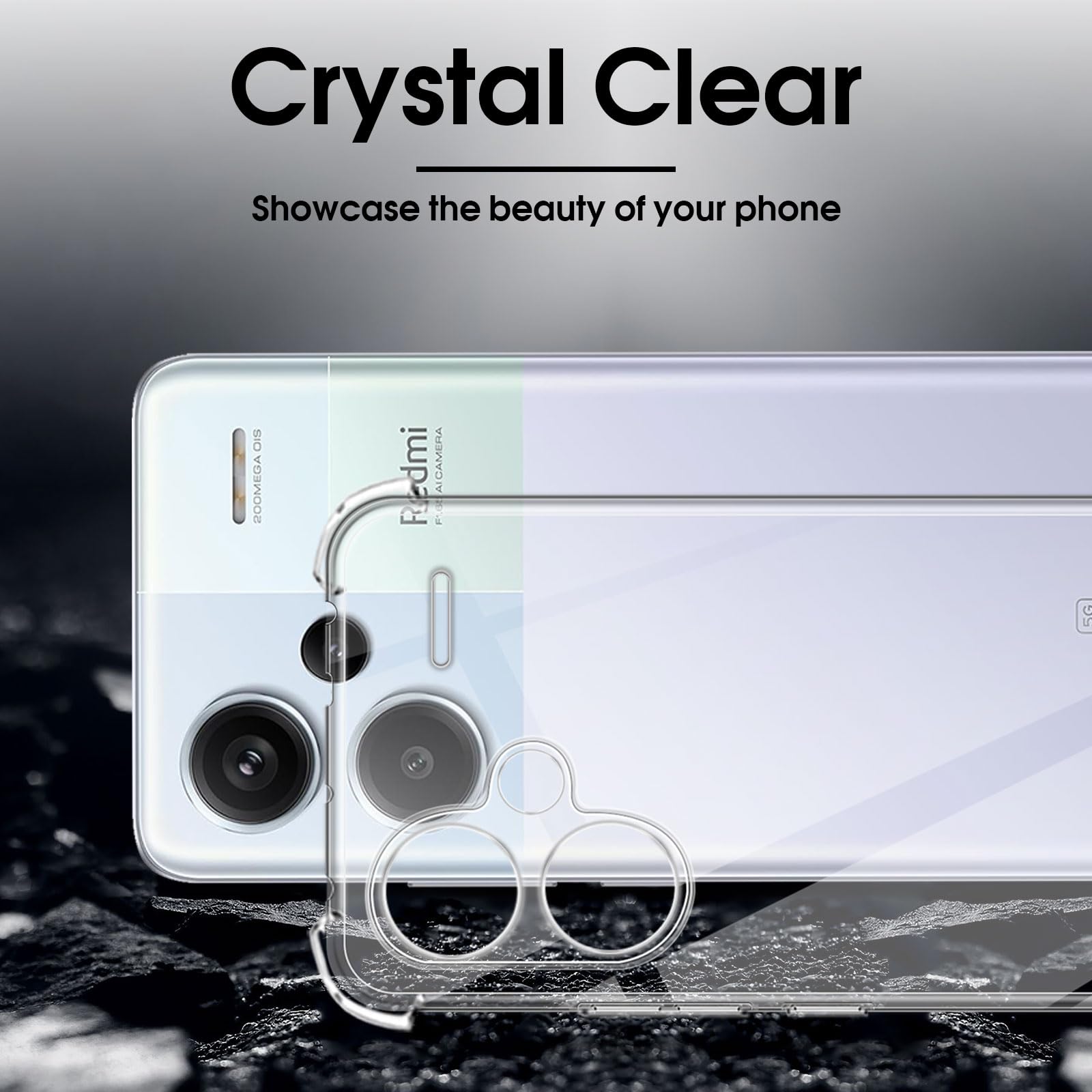 Mayfun Clear Cover per Xiaomi Redmi Note 13 4G Cover, Custodia Thin Flessibile TPU Protezione Case, Anti-Graffio, Anti-Impronta, Assorbimento degli Urti con Cover in Silicone - Trasparente