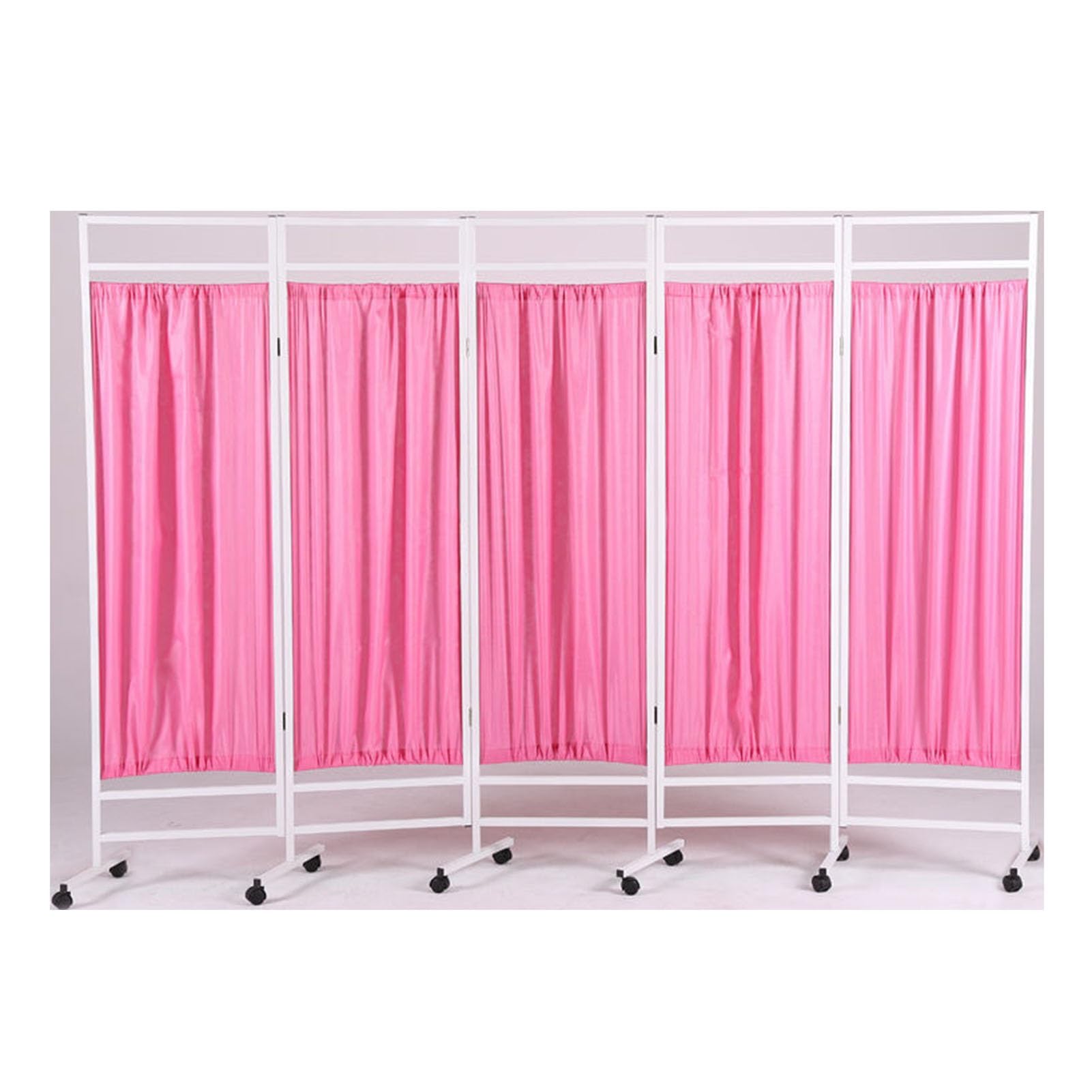 Schermo divisorio Medico per la Privacy, divisorio Pieghevole Alto 183 cm, 3, 4, 5, 6, 7 o 8 Pannelli, divisorio Portatile con Ruote, per ospedali/saloni di Bellezza/uffici (Colore: Rosa, di
