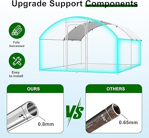 Miniatura 2 de Jaula grande de metal para gallinero con cubierta impermeable y resistente a los rayos UV, gallinero al aire libre para uso en granja en el patio