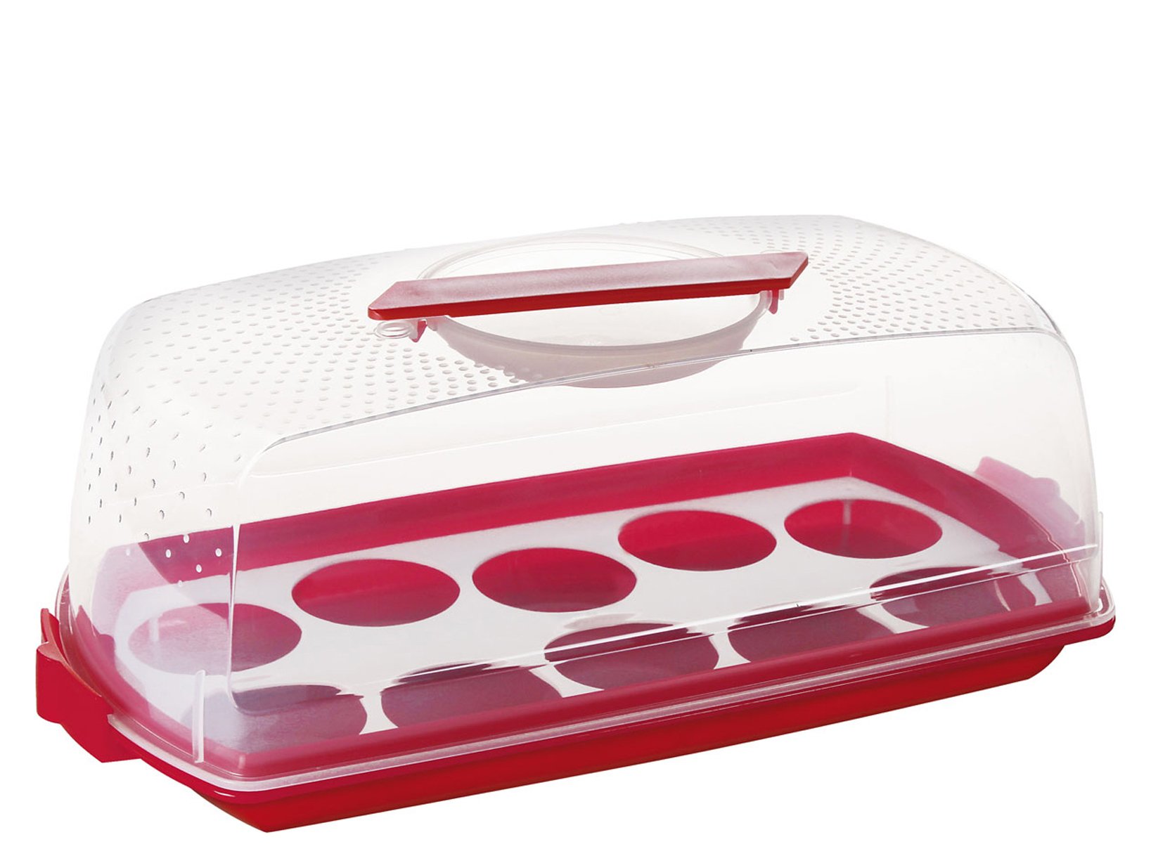 Porte-gâteaux Oasi rectangulaire Cosmoplast pour transport d'aliments