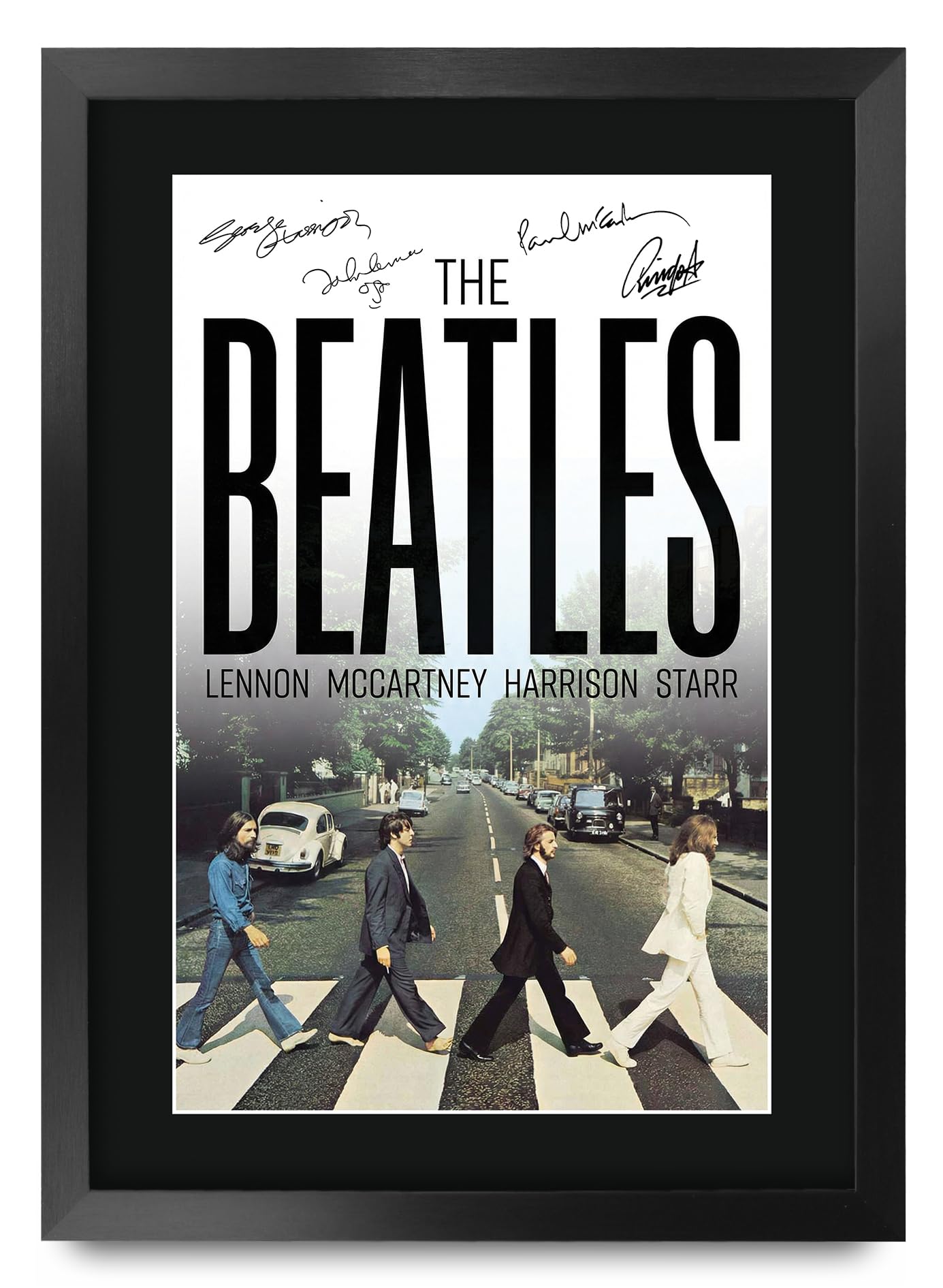 HWC Trading The Beatles Music Gifts Printed Signed Autograph Picture for Music Memorabilia Fans (ID-000173) - A3 Framed