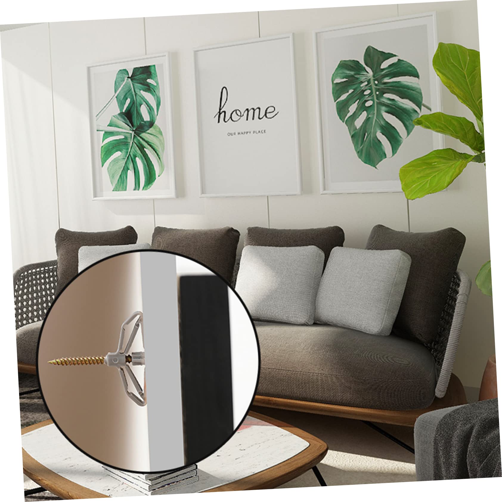 CIYODO Easy Install 200 Pcs Plastic Expansion Anchors Hardwares Accessories Drywall Fixings for Wall Mounting and Hanging