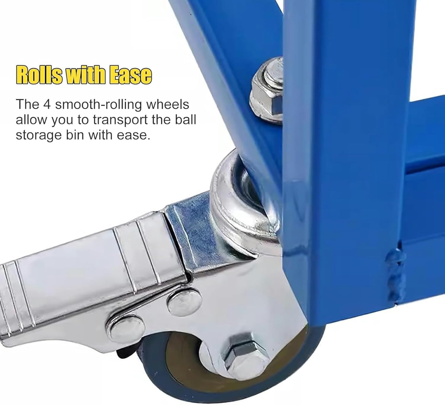 Large Capacity Rolling Ball Cage Sports Equipment Organizer, Outdoor School Ball Cart Storage with Lockable Wheels, Volleyball Soccer Basketball Rack with Lid~/