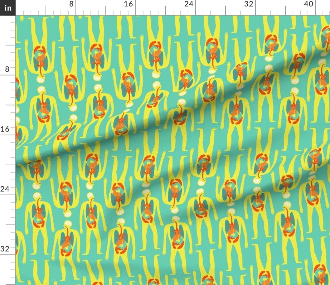 Spoonflower Fabric - Modern Medical Illustration Biology Medicine Scientist Science Anatomy Printed on Petal Signature Cotton Fabric by The Yard - Sewing Quilting Apparel Crafts Decor