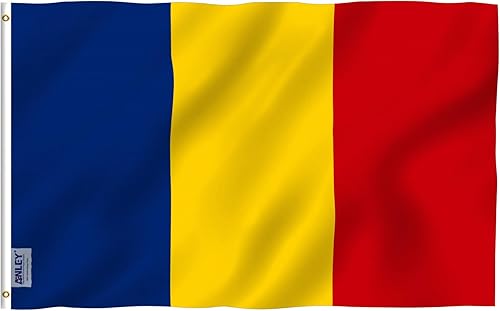 ANLEY Fly Breeze - Bandera de Rumania de 3 x 5 pies, color vivo y a prueba de decoloración, cabecera de lona y doble costura, banderas rumanas de