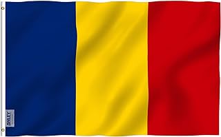 ANLEY Fly Breeze 3x5 Feet Romania flag - Vivid Color and UV Fade Resistant - Canvas Header and Double Stitched - Romanian Flags Polyester with Brass Grommets 3 X 5 Ft