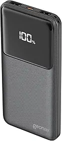 Geonav Power Bank, Carregador Portátil Universal 10.000mAh, Carga rápida, 2 saídas USB-A (até 18W quick charge) e 1 USB-C (até 20W Power Delivery), Led Indicador de Bateria, PB10K20W1PBK, Preto