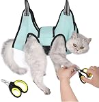 Dog Grooming Hammock Harness, Pet Grooming Sling Tools with Dog Nail Clippers/Trimmer,Nail File (Size:S)