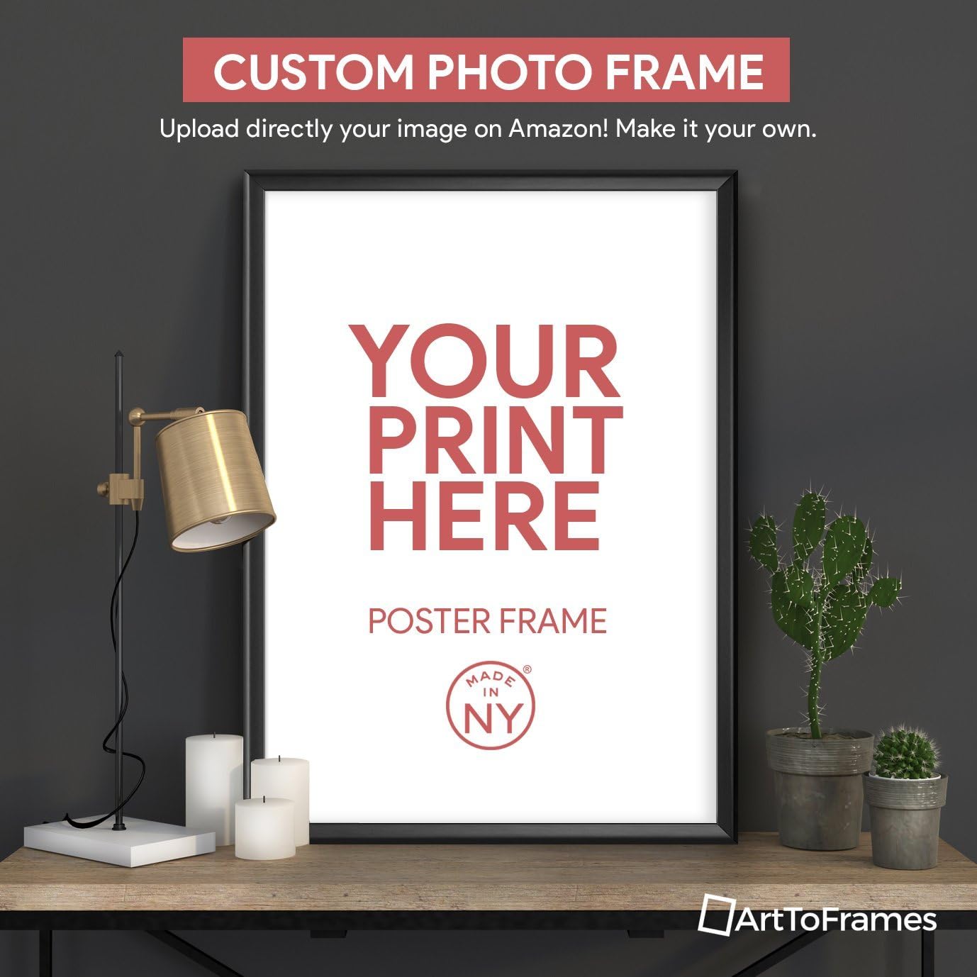 ArtToFrames Custom Printed High Definition Quality Photo 8x10, Framed in Black Frame with No Mat