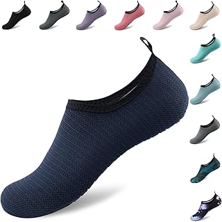 Deevike Water Shoes Women Men Quick-Dry Aqua Socks Barefoot Slip-on Beach Swim Surf Yoga Water Sports Blue-40/41