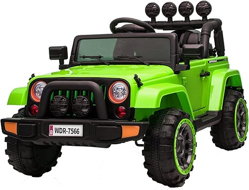 Camión de paseo para niños, vehículo eléctrico con batería de 12 V con control remoto para padres, almacenamiento, suspensión de resorte, 3