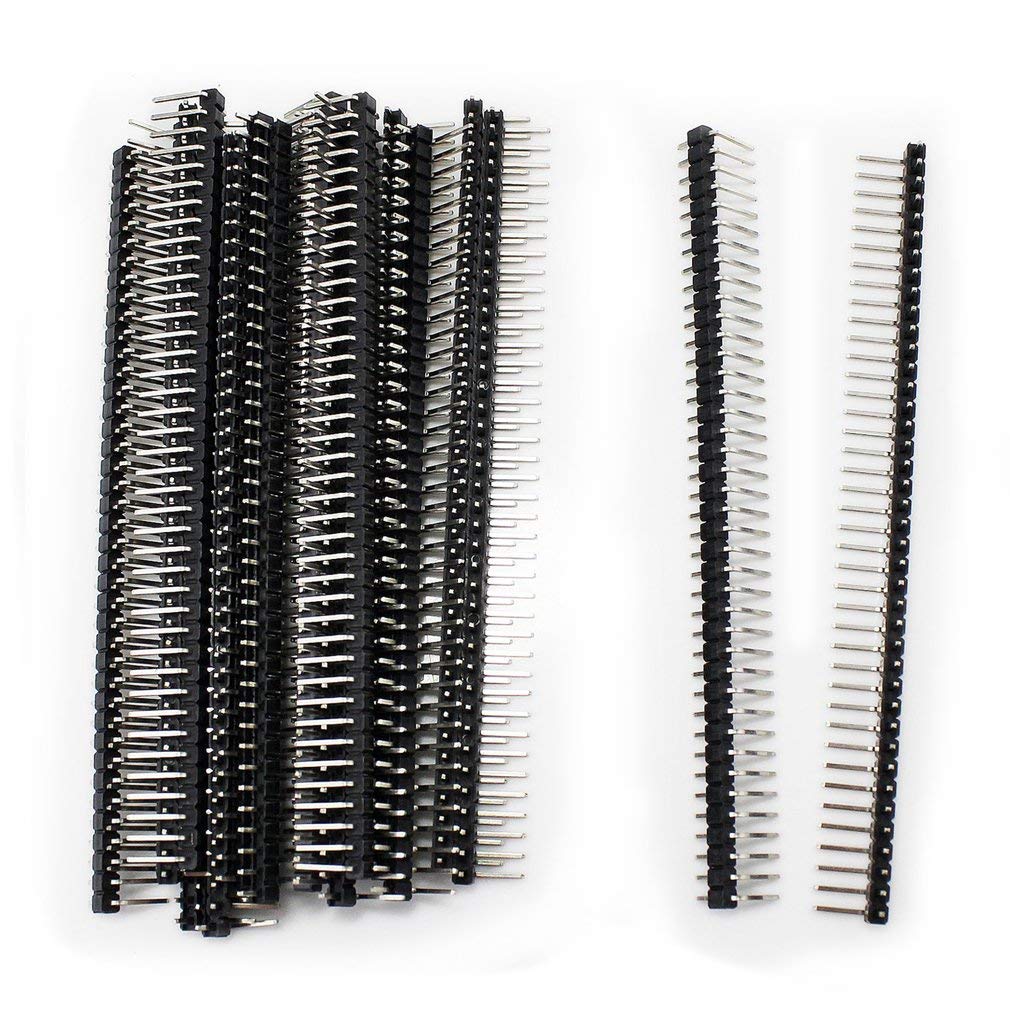 HiLetgo 10pcs 1 * 40P Single Row Pin Bent Pin Copper Needles 2.54mm Pitch