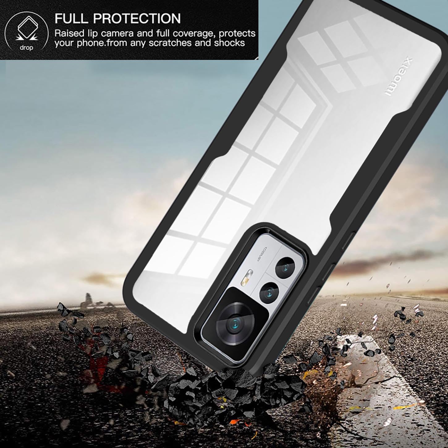 ILING Cover per Xiaomi Redmi Note 12 4G, [Protezione Anticaduta di Grado Militare] Traslucida Matte Sensazione di Tocco Ultra Sottile Antiurto Custodia con Anello Supporto (Giallo