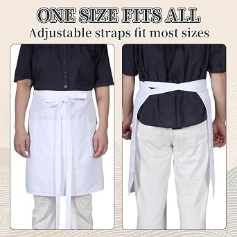 Kitchen Supply Tall Chef Hat and Half Bistro Apron, Adjustable Bib Cooking Aprons Baker Kitchen Cooking for Women Men