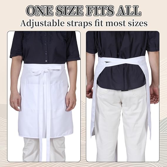 Kitchen Supply Tall Chef Hat and Half Bistro Apron, Adjustable Bib Cooking Aprons Baker Kitchen Cooking for Women Men