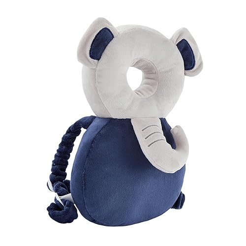 Miniatura 4 de Baby Head Potector - Mochila protectora de seguridad para niños y niñas, para gatear y caminar ajustable (elefante)