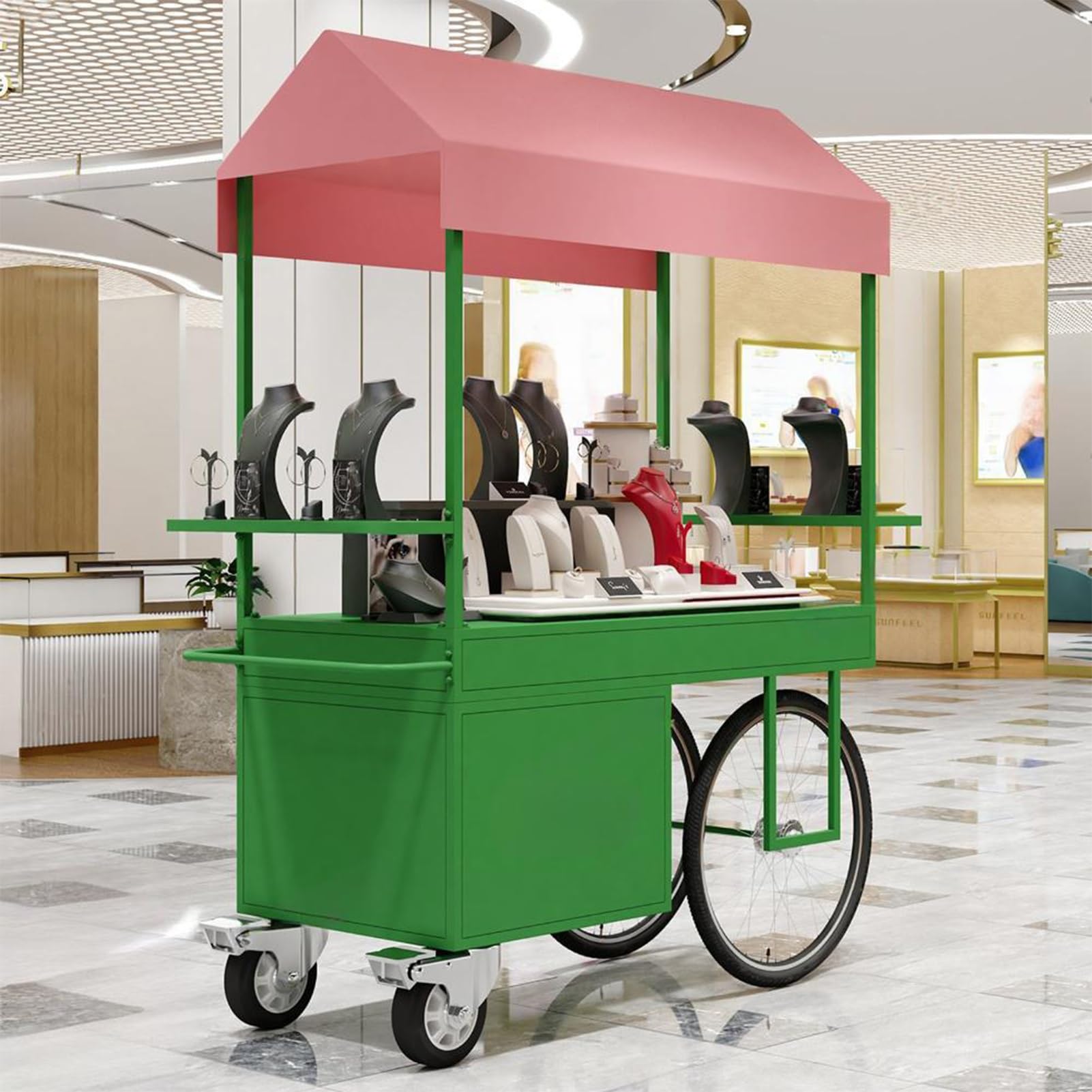 Banco di mostra portatile della stalla del mercato, carretto del fornitore del metallo per gli eventi all'aperto e le vendite dello street food