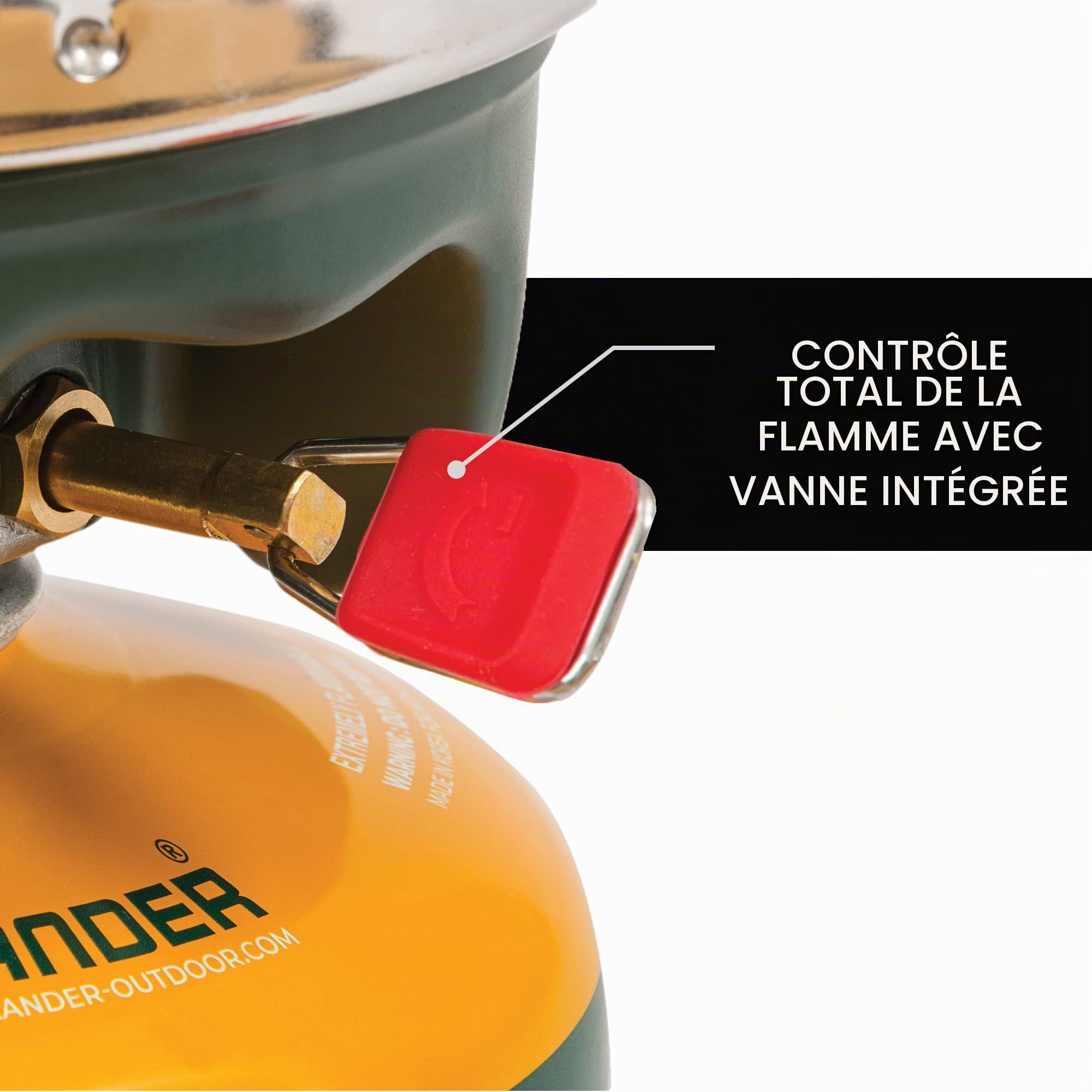 HIGHLANDER Réchaud de Camping à Lame Fastboil Mk3 de Brûleur portatif Compact avec Pot de 1,1 L - Idéal pour Les campeurs, la randonnée et la pêche (Olive)