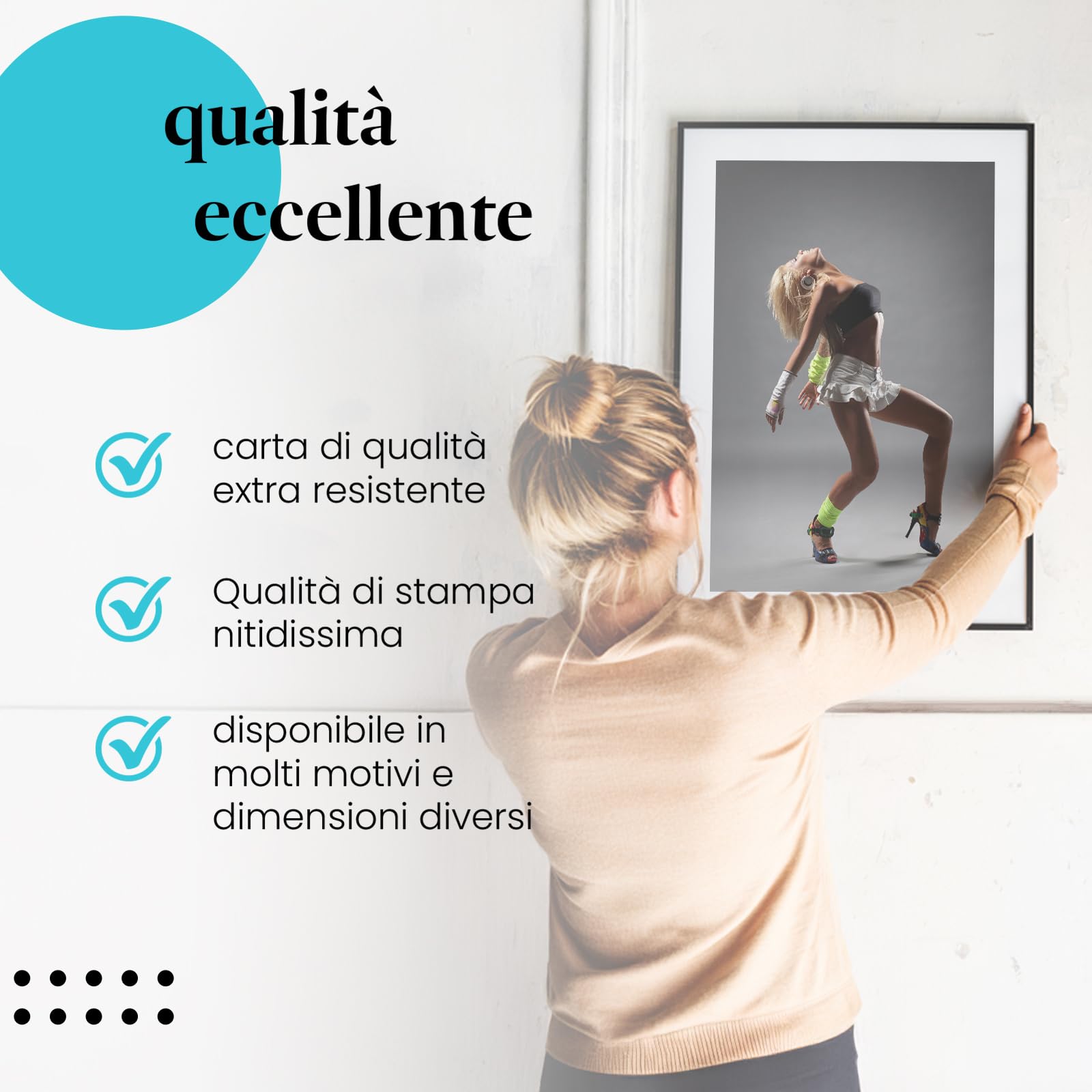 Postereck - 0634 - Hip hop, ballerina sexy donna musica street dance - Decorazione da Parete, Stampa Fotografica, Idea Regalo, Quadri - Tela - 100,0 cm x 75,0 cm