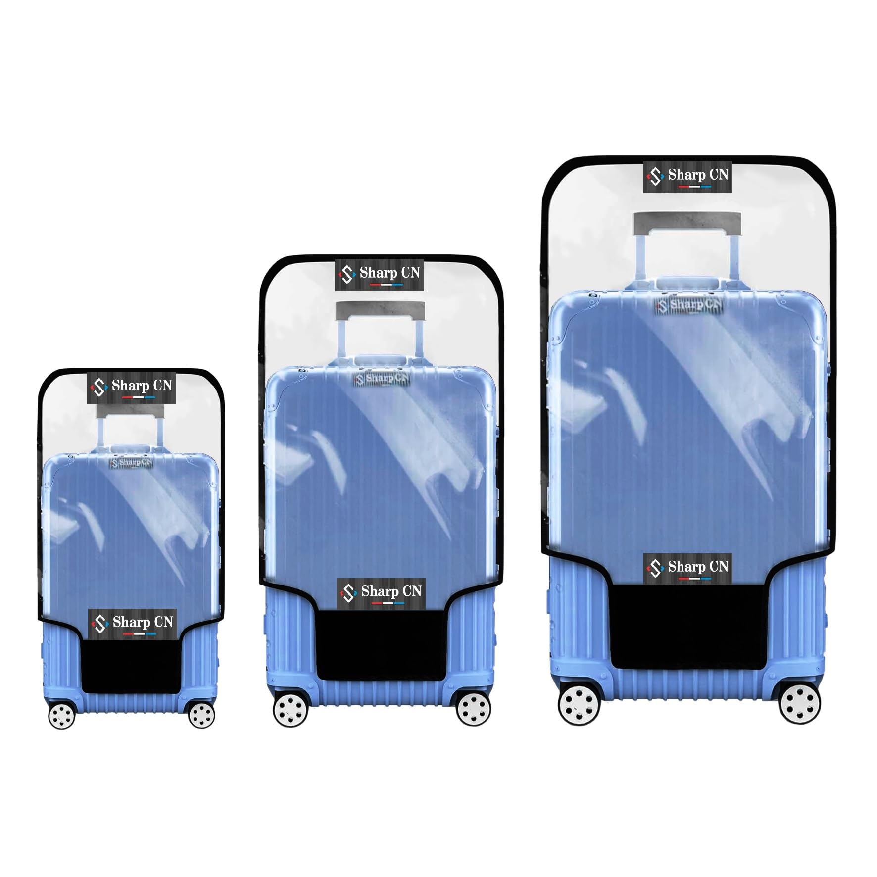 Sharp CN Combo Cover for Hard Suitcase Bags, (Size-20", Size-24", Size-28") Transparent Protective Covers PVC Fabric Waterproof - Set of 3-picture-45