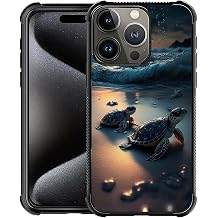 ZHEGAILIAN Compatible with iPhone 16 Pro Case,Non-Slip Soft TPU Bumper Four Corner Reinforced Shockproof Protective Case Compatible with iPhone 16 Pro 6.1 inch for Women-Sunset Shoal Turtle