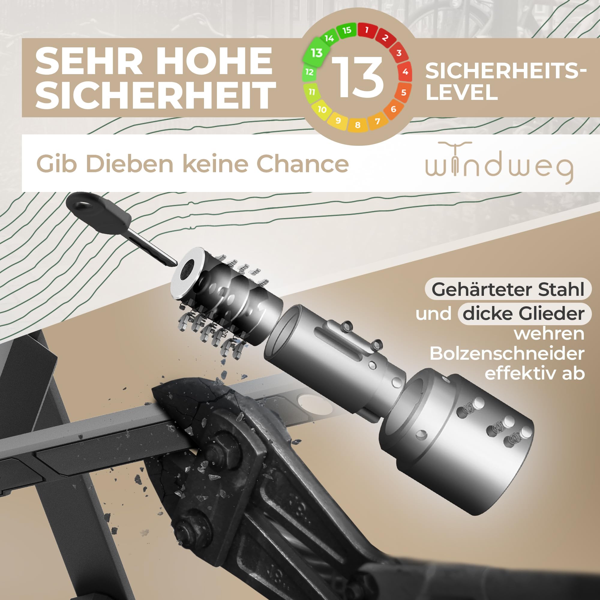 Fahrradschloss hohe Sicherheit Faltschloss Fahrrad 120cm 3 Schlüssel inkl. Halterung sh, Schloss für E-Bike, Gravelbike & Rennrad, extrem sicher, Sicherheitsstufe 10-15 Faltschlösser bike lock