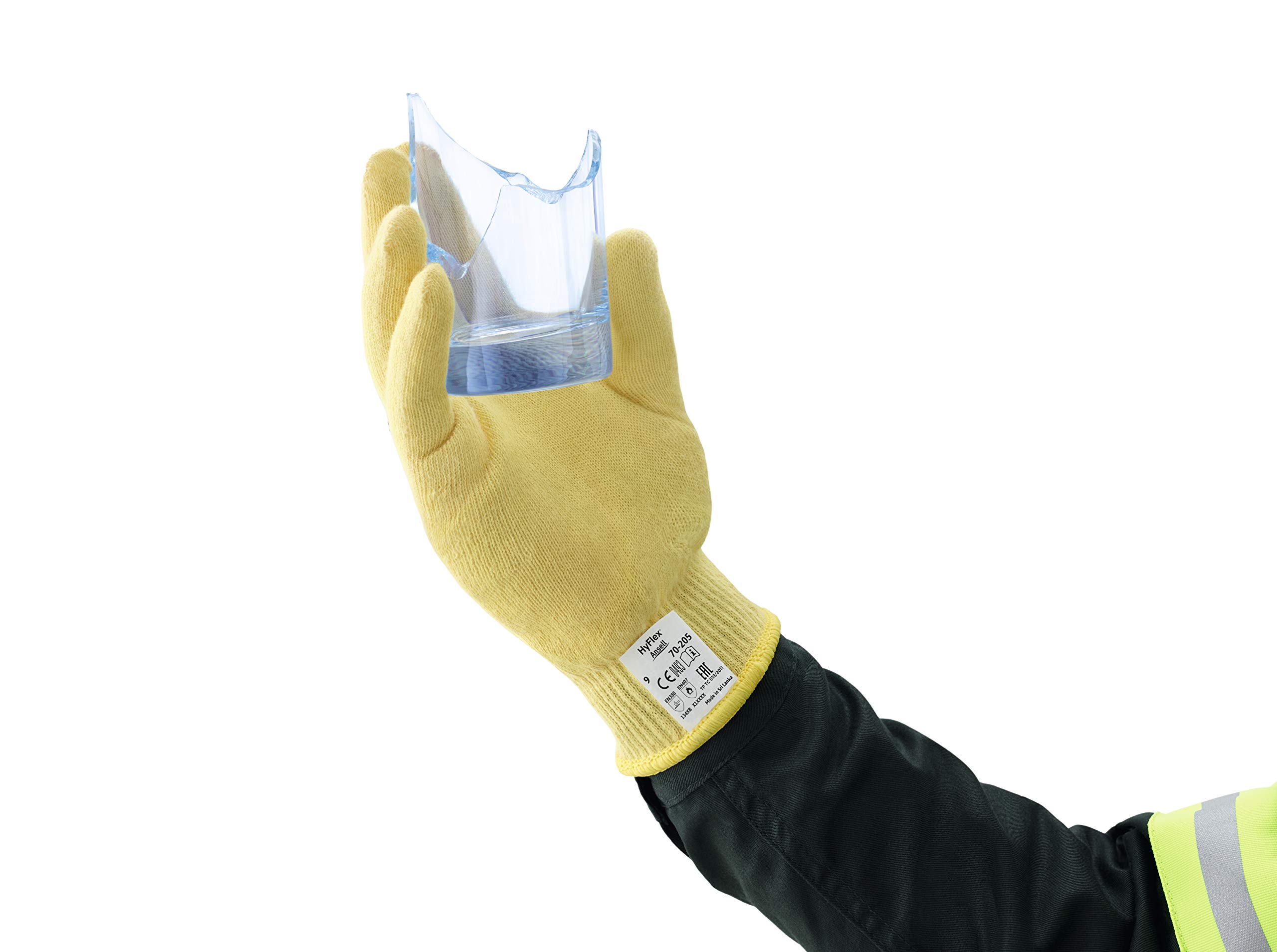 Ansell HyFlex 70-205 Safety Work Gloves, Cut Resistant, Mechanical Protection, Industrial PPE, Yellow, Size L (12 works) - Image 4