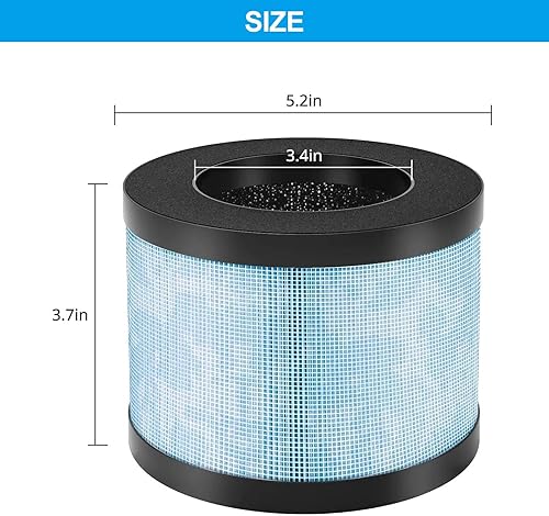 Miniatura 2 de Paquete de 6 filtros de repuesto MK01 y MK06 H13 True HEPA compatibles con AROEVE MK01 MK06, Pomoron MJ001H, Kloudi DH-JH01, Intelabe EPI080 EP1080