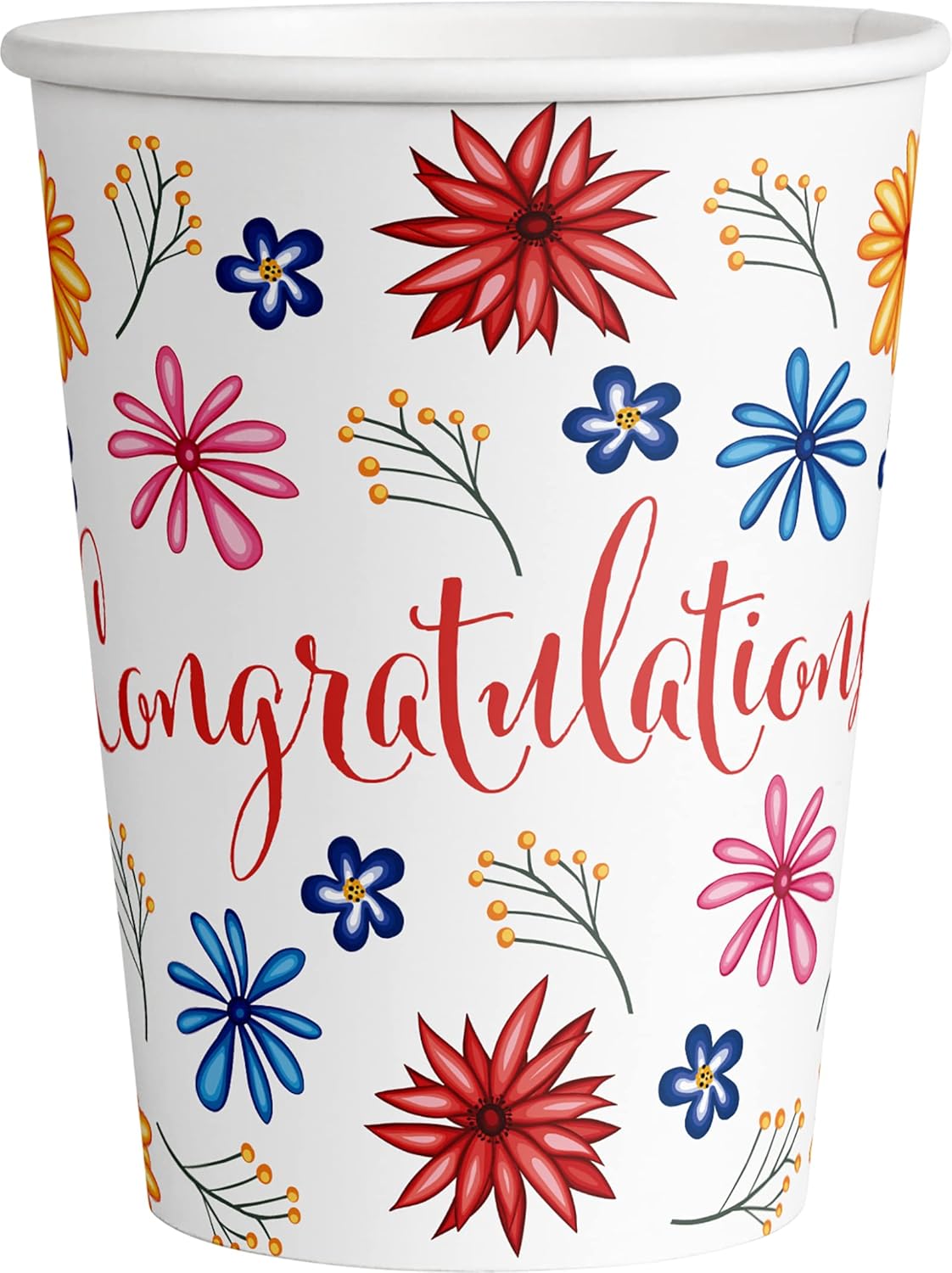 Bridal: From Miss to Mrs (Colorful Floral) Tableware Pack: Disposable Paper Plates, Napkins and Cups Set for 20