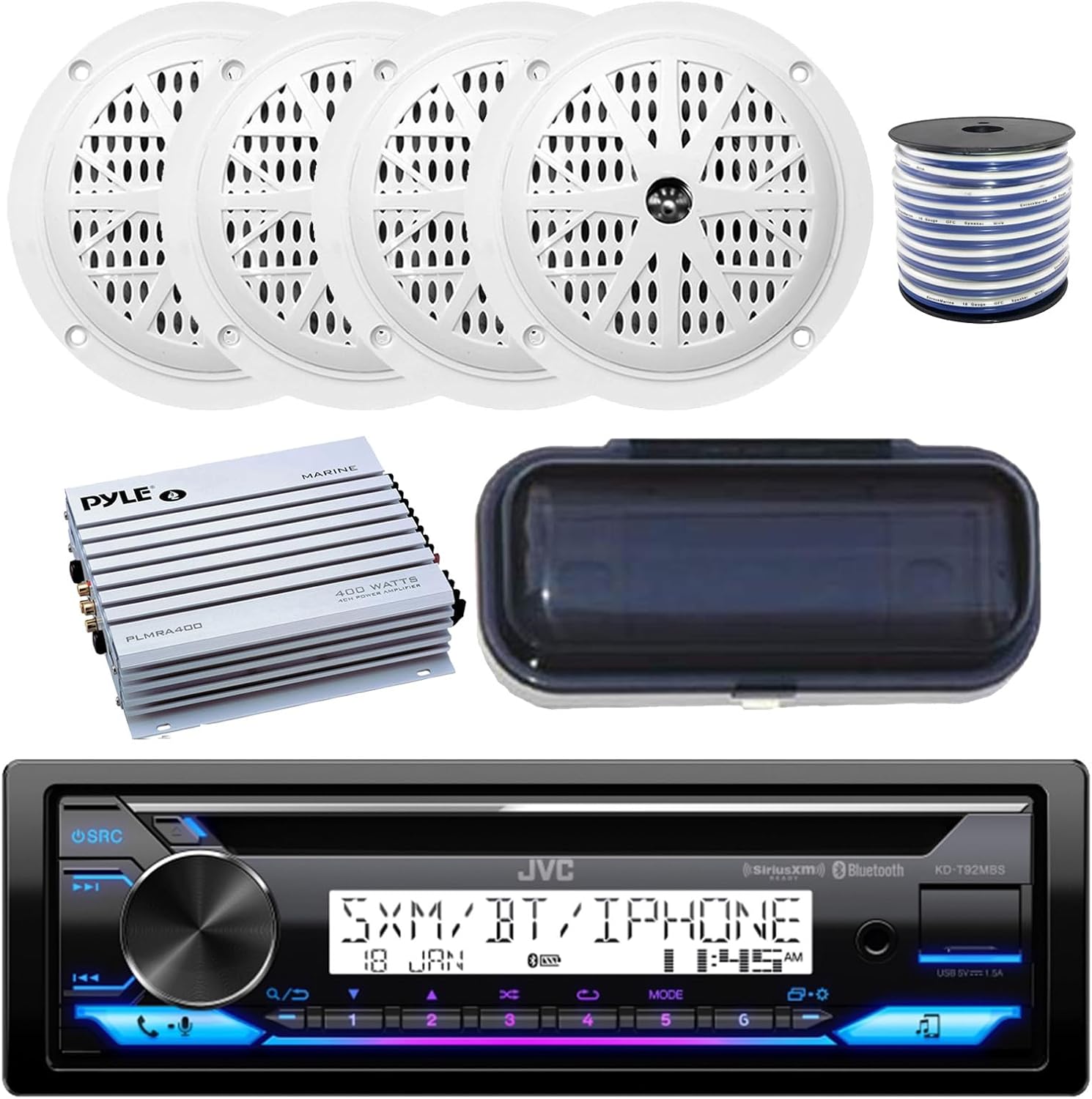 Reproductor Bluetooth Marino con 4 bocinas y amplificador
