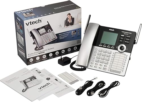 Miniatura 7 de VTech CM18445 Consola principal DECT 6.0 Teléfonos fijos de oficina de 4 líneas expandibles para pequeñas empresas con sistema contestador, teléfono