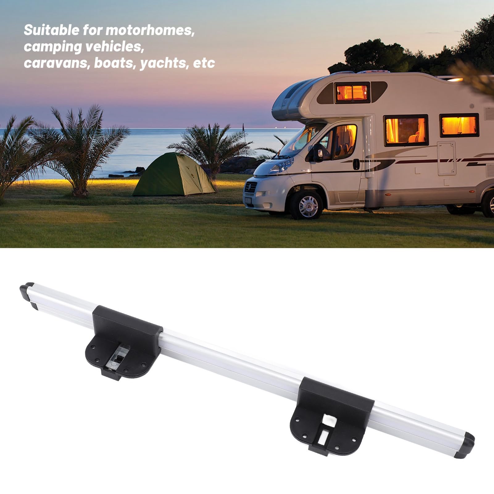 Tnfeeon RV -Tischtisch -Montage Aluminiumunterstützung Aluminiumlegierung Alloy Guide Rail Street Rail 20in für Camping Wohnmobil Fahrzeug