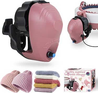 Electric Knitting Machines Adapter for Sentro Knitting Machine 40 & 48 Needle, Speed Control & Reverse Knitting, Knitting Machine Accessories Pink