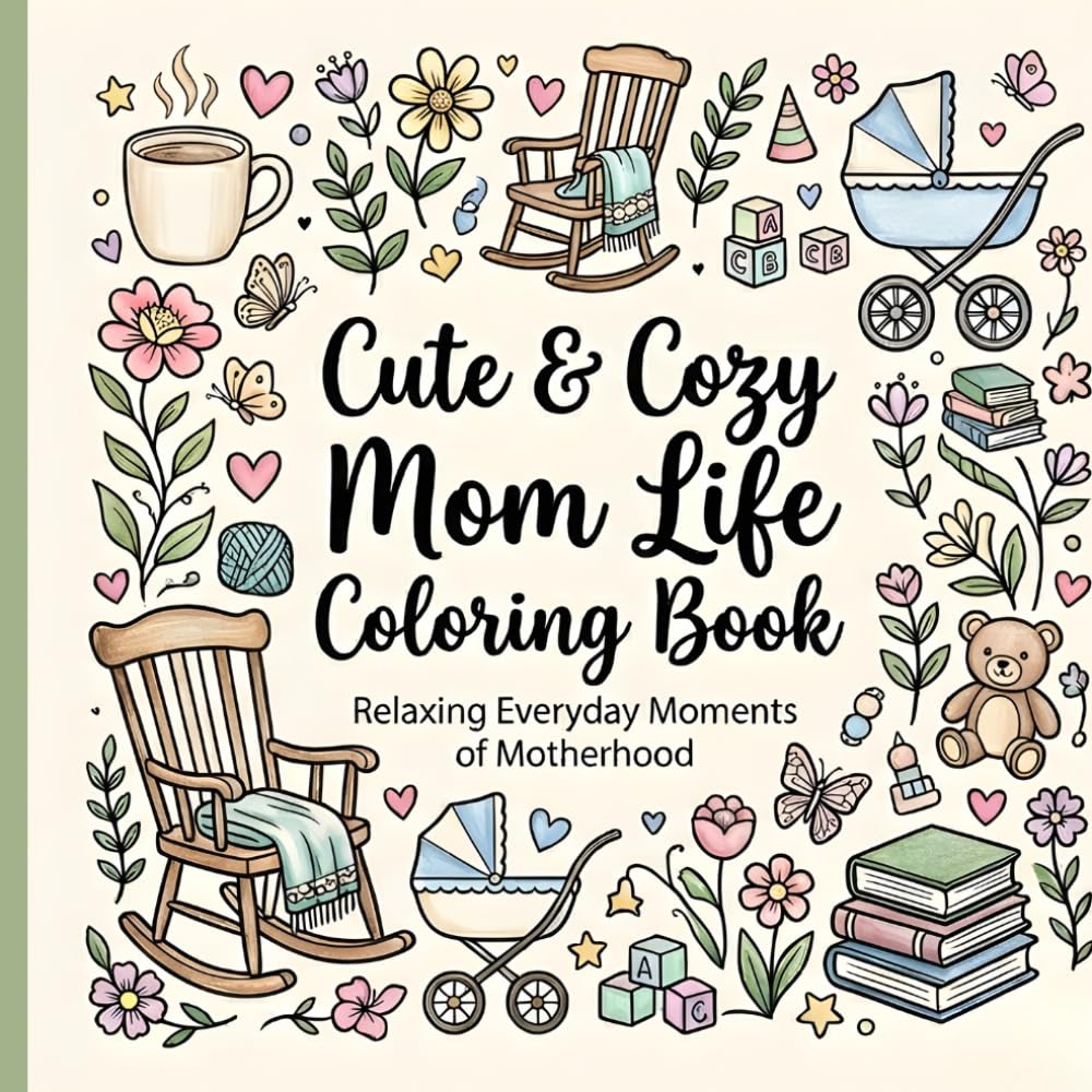 Cute & Cozy Mom Life Coloring Book: Relaxing Everyday Moments of Motherhood