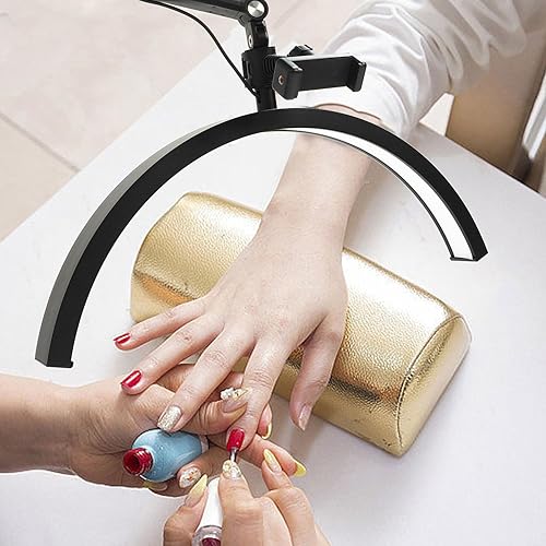 Miniatura 3 de Lámpara de media luna para extensión de pestañas, lámpara LED de pie regulable para cuidado de la piel de belleza, luz de tatuaje, lámpara Pmu con