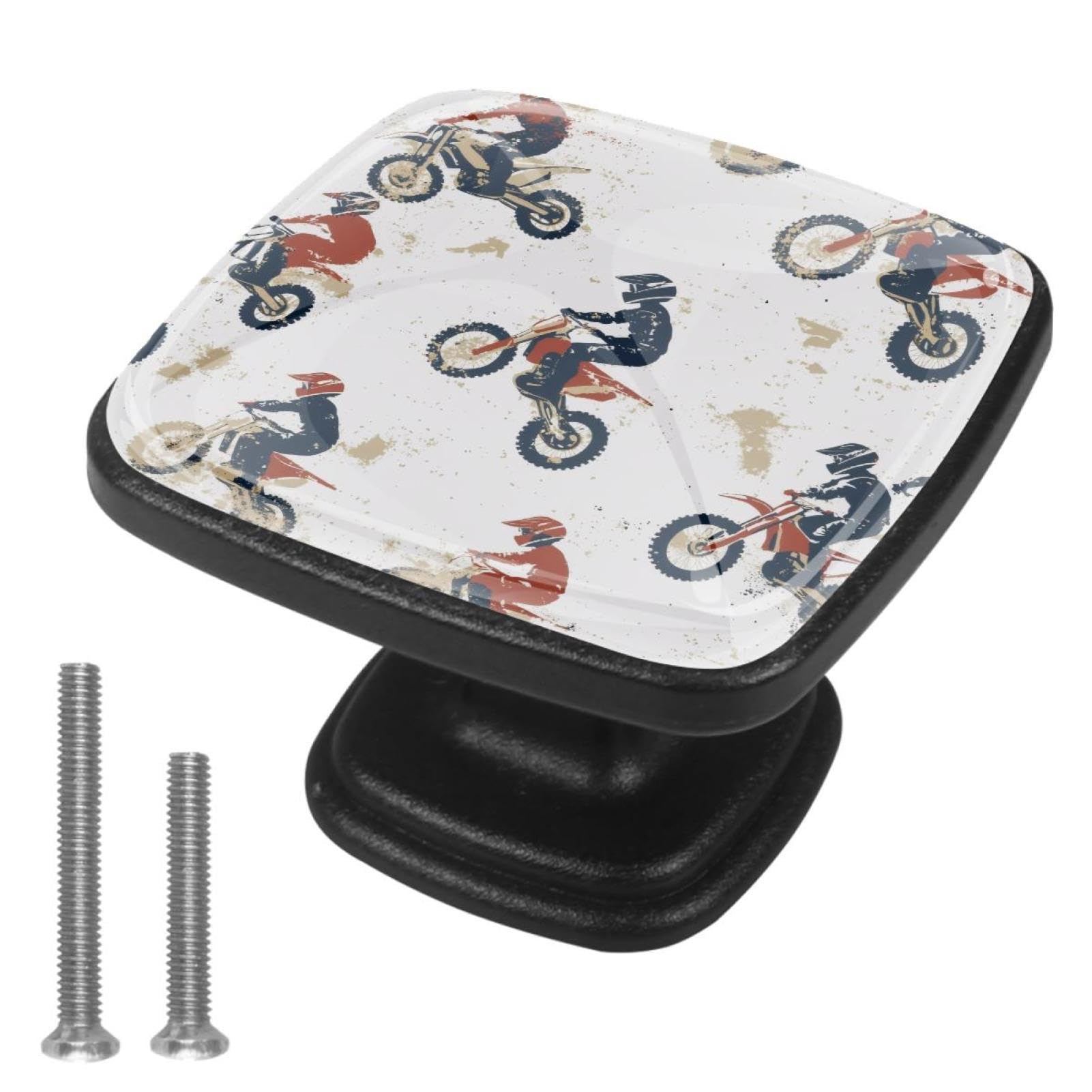 VAPOKF Drawer Knob Pull Motor Cross Boys Cabinet Drawer Pulls Cupboard Knobs with Screws for Home Office Cabinet 4 Pack