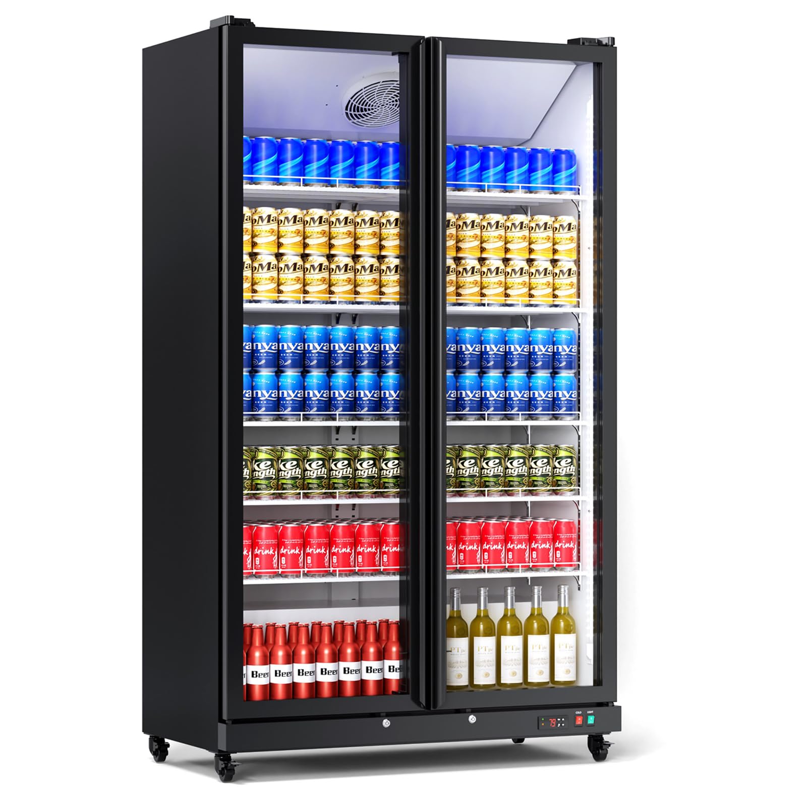 Ningbo Luowa Electric Appliances Co., Ltd. Electactic 28.2 Cu.Ft Large Commercial Display Beverage Refrigerator | Frost-Free Drink Fridge with 10 Adjustable Shelves, Locking and LED Light, Display Fridge for Retail, Cafe, Bar, Office, 28.2Cu.ft, 1