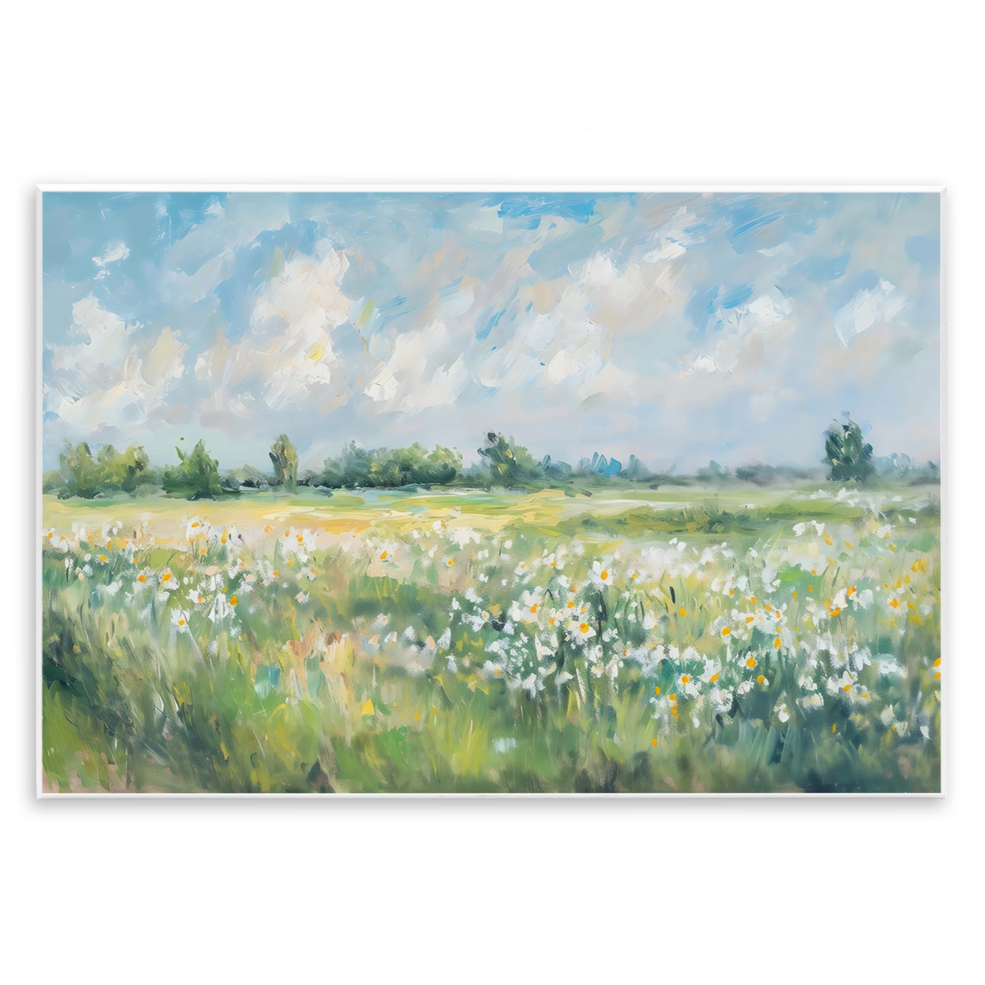 Placa de pared con diseño de paisaje de margaritas, 25,4 x 38,1 cm