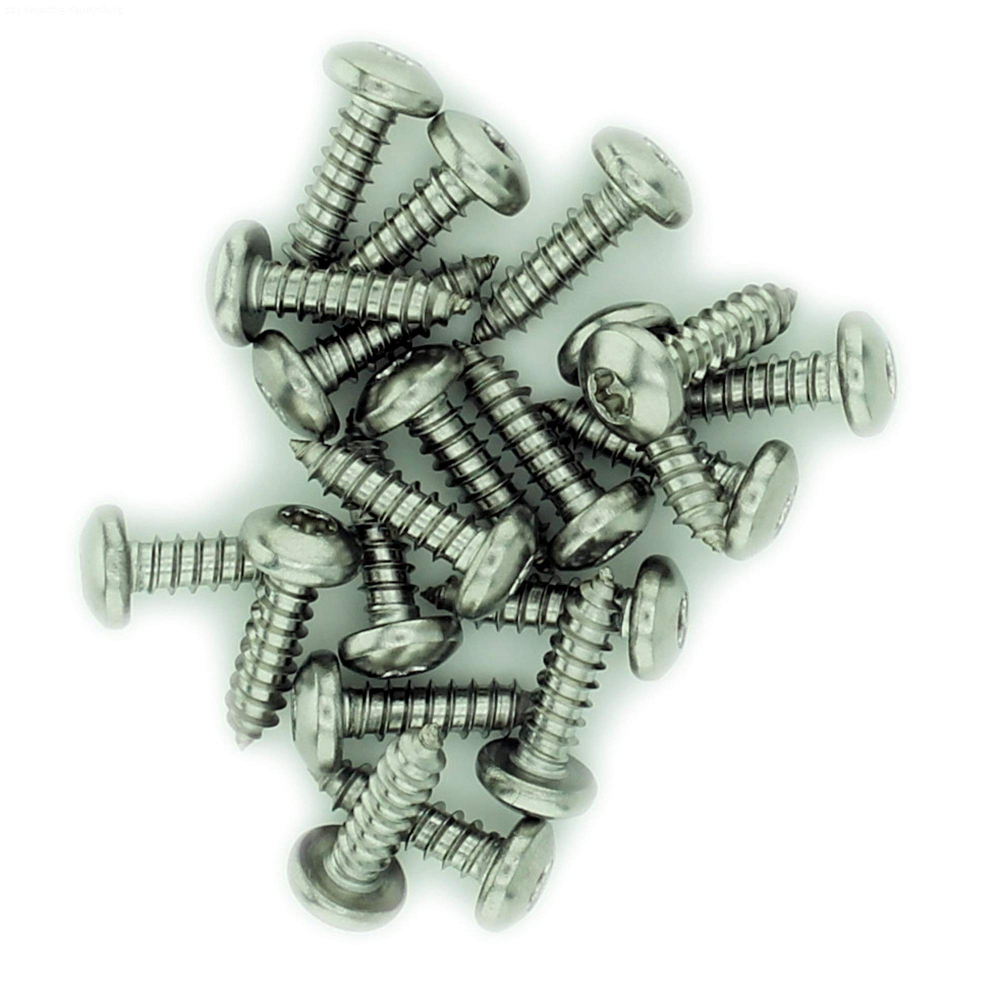 Singularity Supplies Silver No.6 X 1.5 (3.5Mm X 38Mm) Tx Pan Self-Tapping Screw - Stainless Steel (A2) (Pack Of 20)