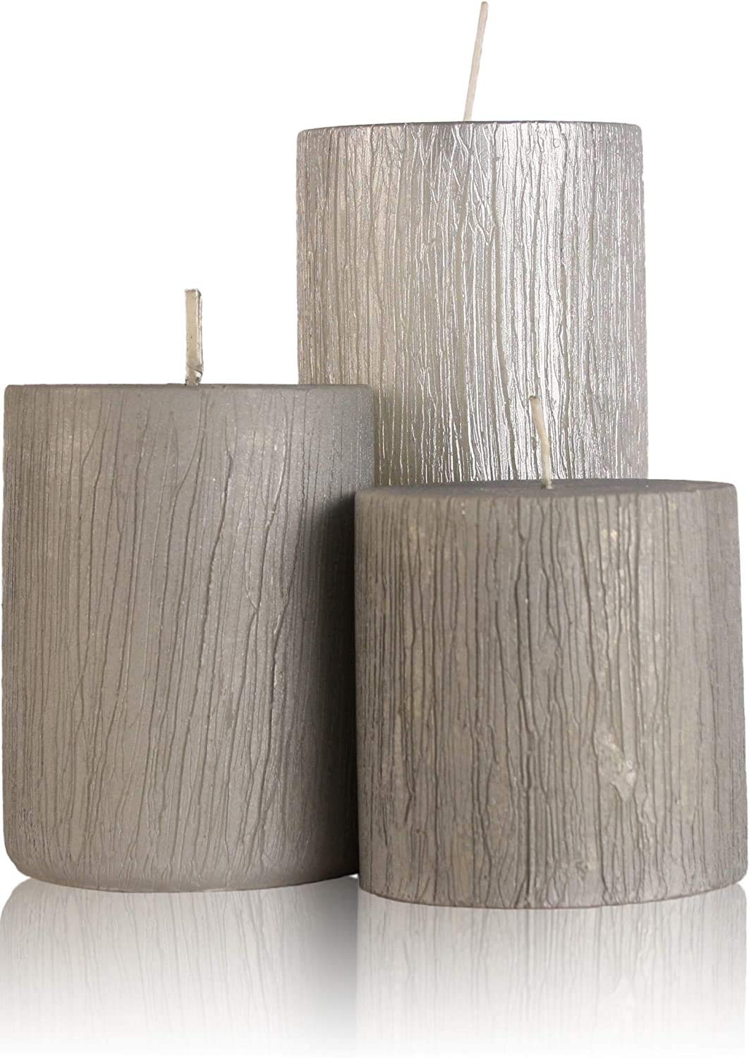 Floryn Decor Set Of 3 Metallic Pillar Candles Decoration Dinner Wedding Party Candles Perfect Candles For Home Decor - Church-Spa, Restaurant | Smokeless & Dripless (Silver), Unscented (B08PS564K6) Amazon Price History, Amazon Price Tracker