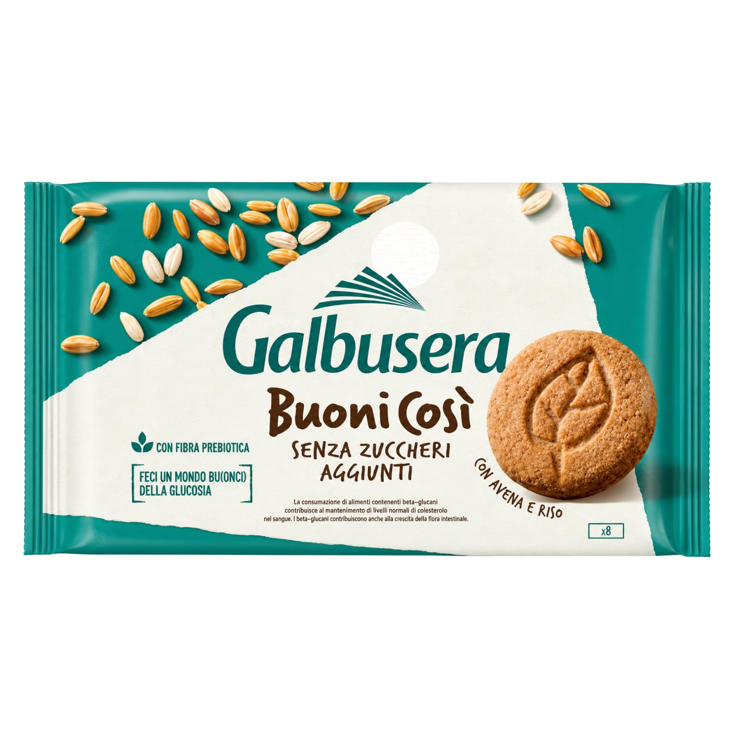 Biscotti ai Cereali Senza Zuccheri Aggiunti 300g Buoni Così con Farina di Frumento e Orzo Snack Salutare Variazioni 4/8/12 Confezioni (12 PEZZI)