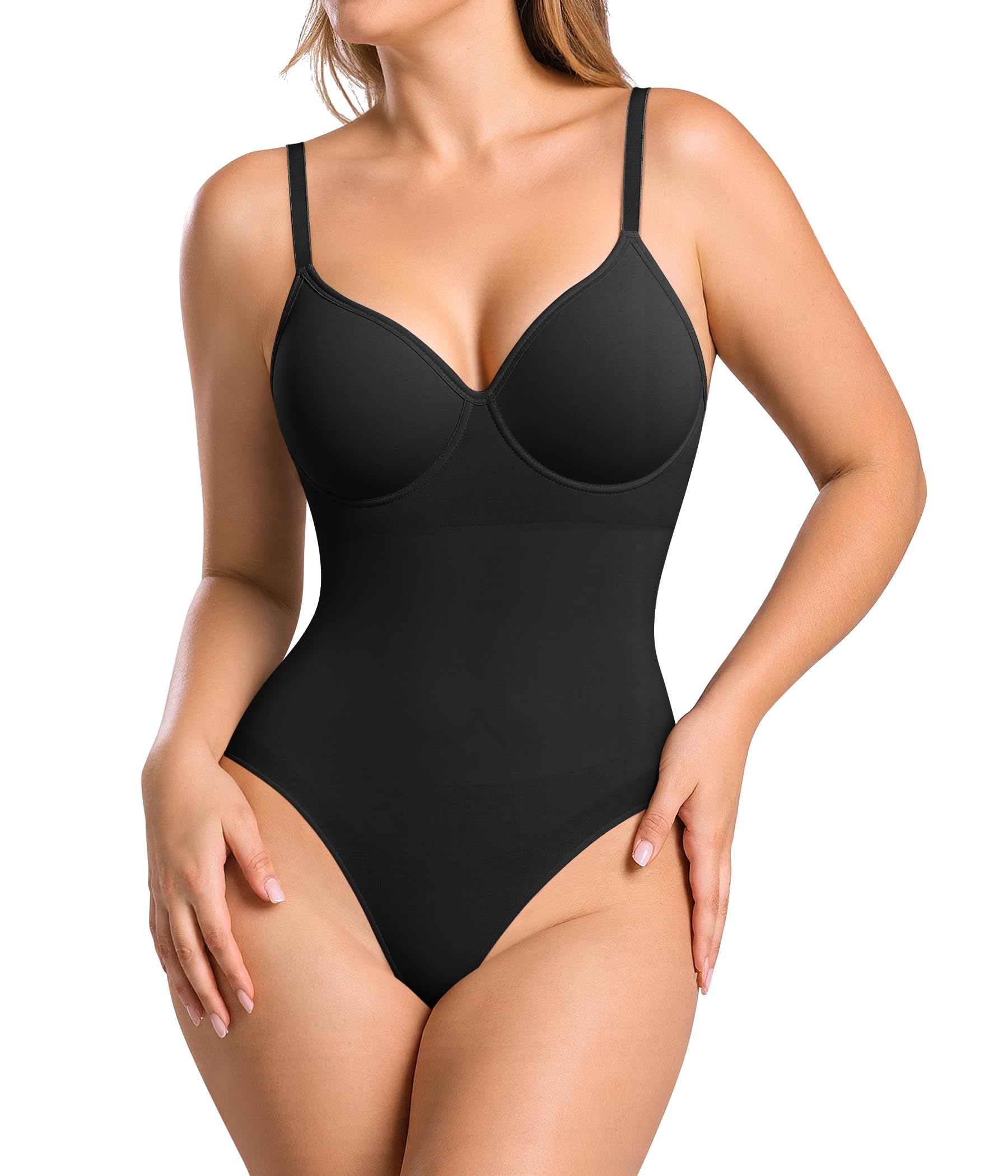 Photo 1 of BRABIC Women's Shapewear Bodysuit - Black, Large