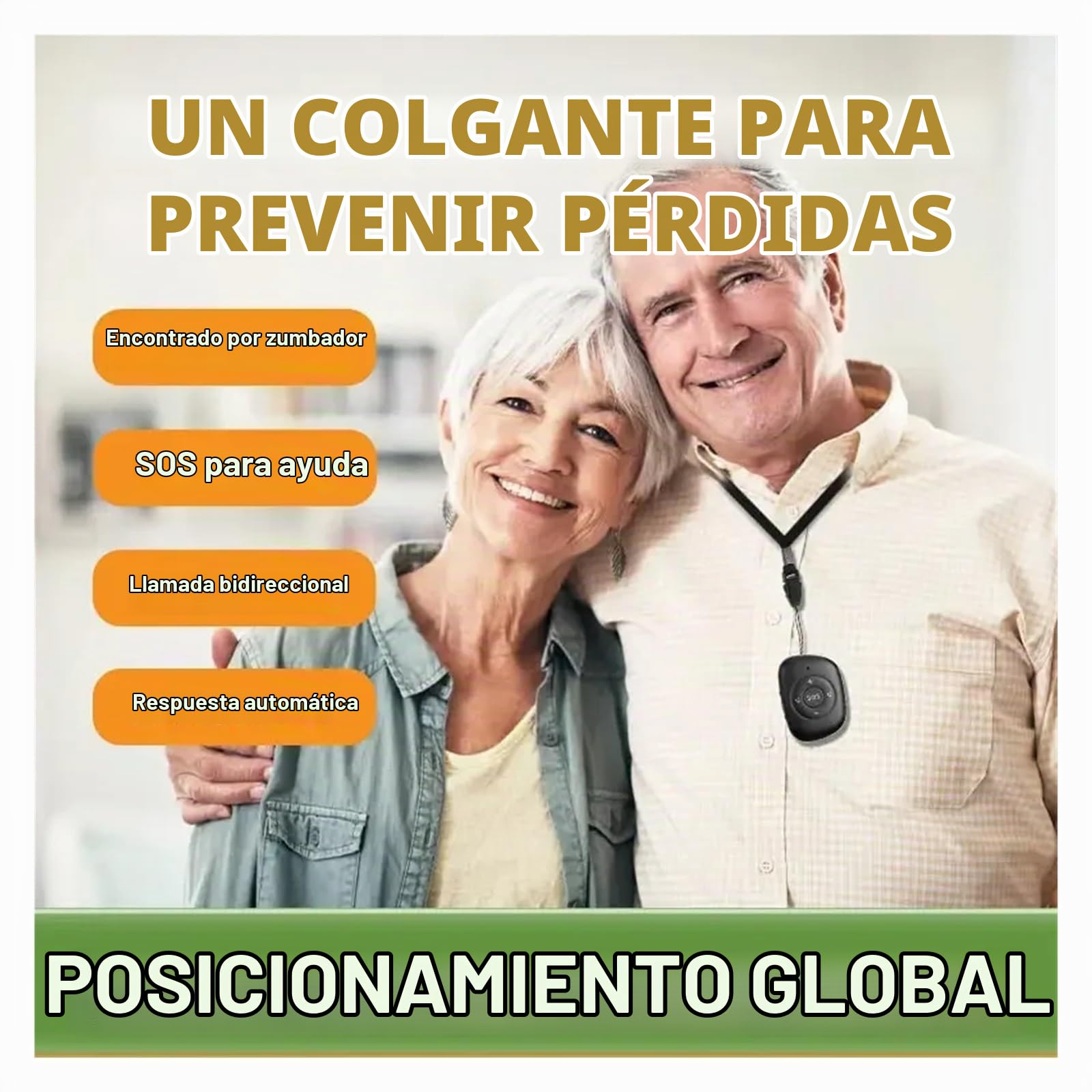 Colgante rastreador GPS V50 4G en Tiempo Real con Alerta de caída, Llamada bidireccional, Alarma SOS, localizador for Mujeres Mayores y niños, aplicación(V50-red)