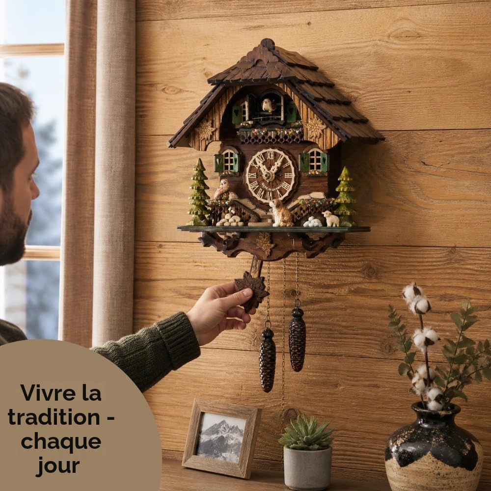 Schwarzwald-Palast Pendule à Coucou Mouvement Quartz Style Chalet 32cm by Cuckoo-Palace