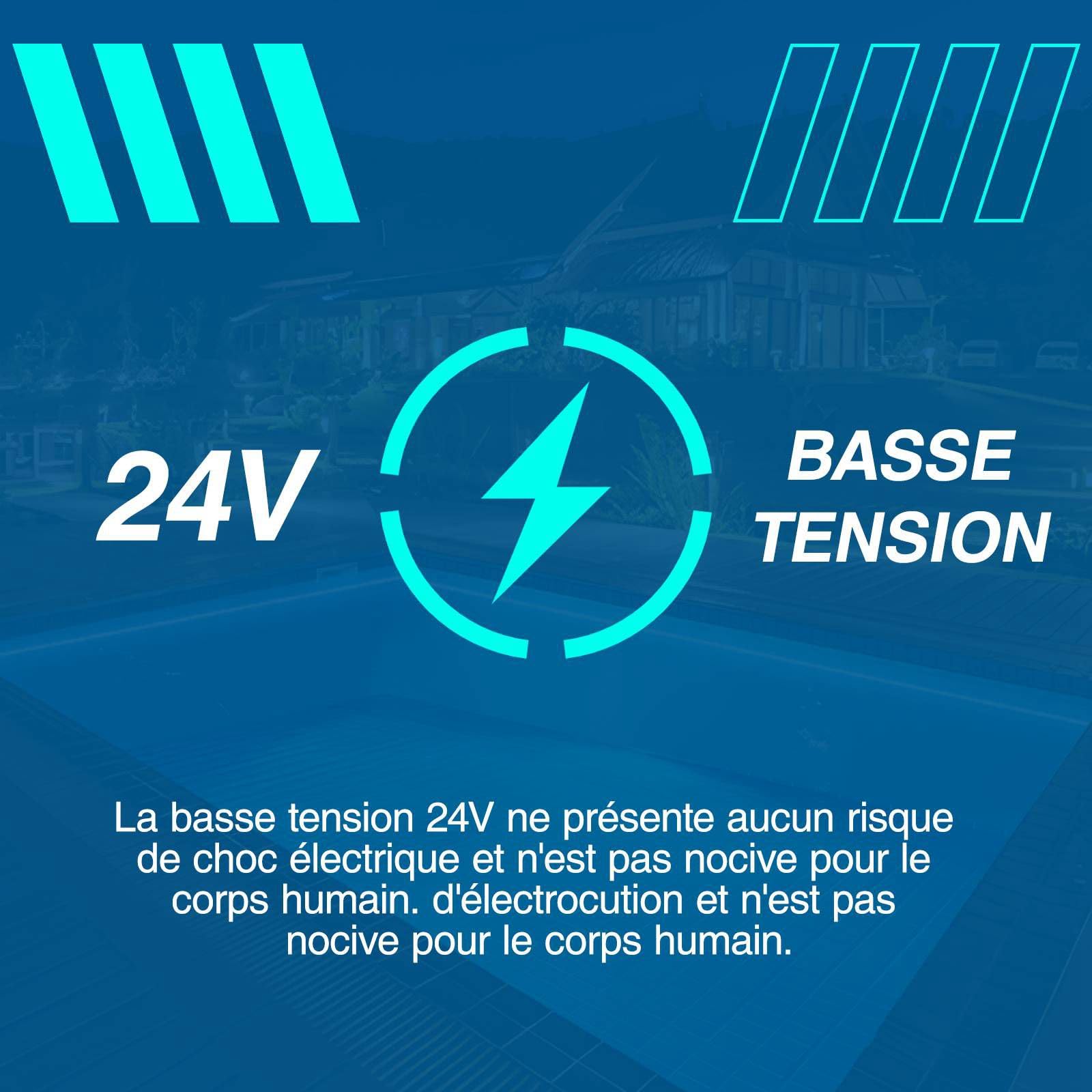 Pool Lichter Naturweiß 20m/65.6ft,IP68 100W,Cuttable LED Lichter Farbe,24V/DC Unterwasser Lichter für Inground Pool Teich(Power Cord Straight Out)