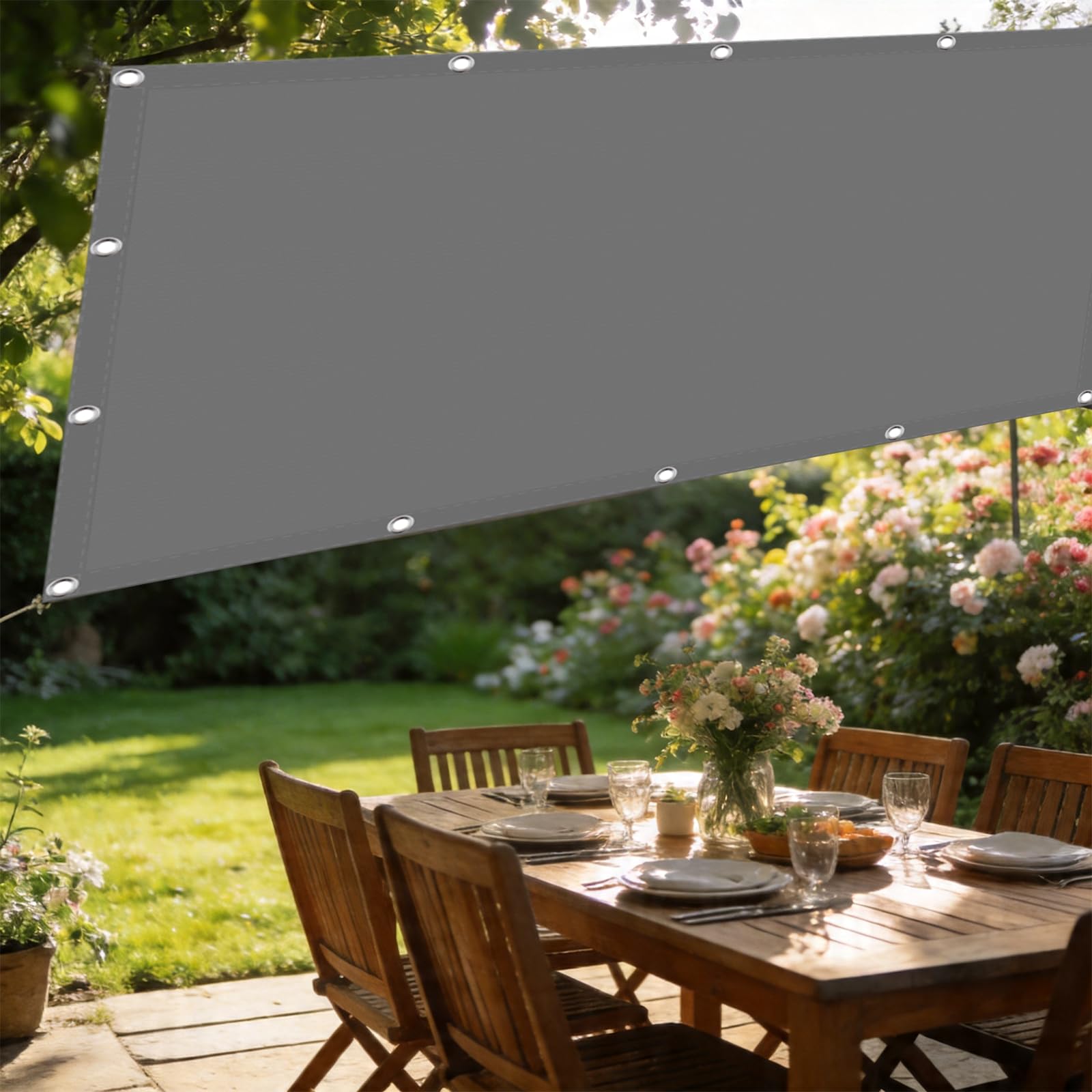 Voile d'ombrage anti-déchirure pour balcon vent et pluie résistant