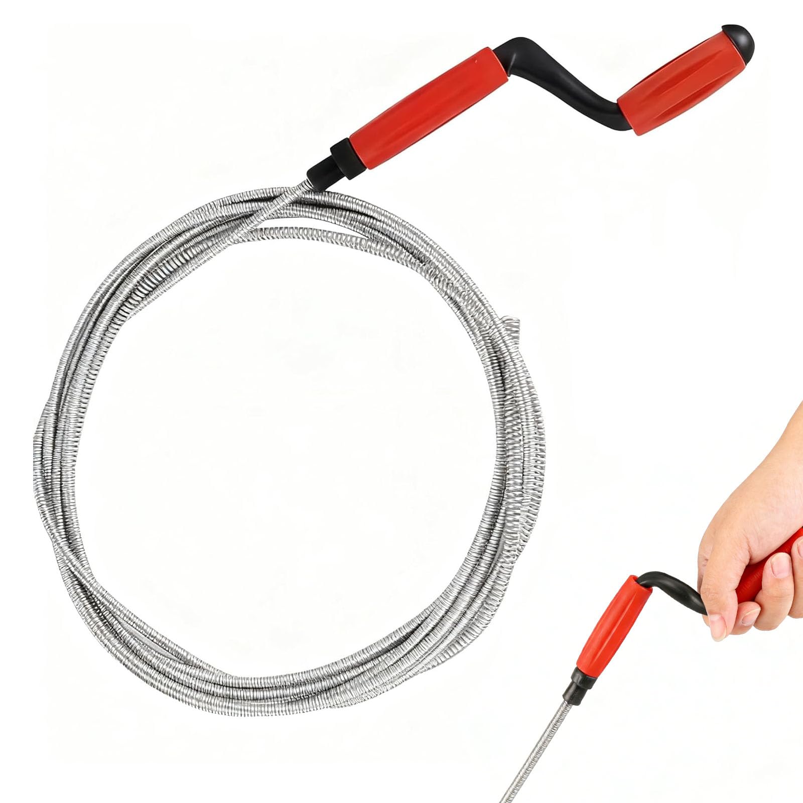 Desatascador de Tuberías 4.2 Metros Desatascador Fregadero Desatascador WC Espiral Manual Ideal
